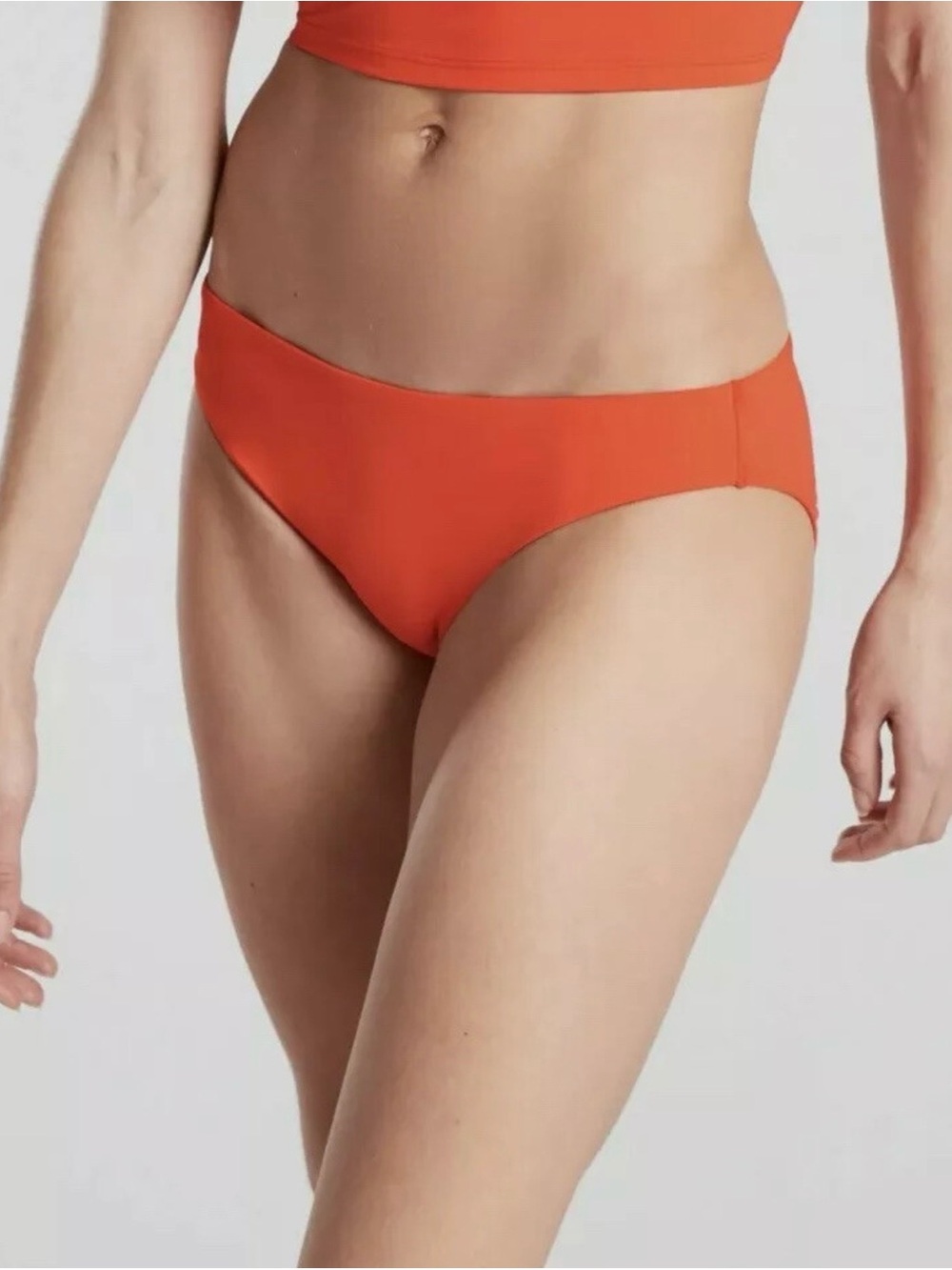 Athleta Clean Medium Bikini Bottoms Size Medium Vermillion Orange NWT